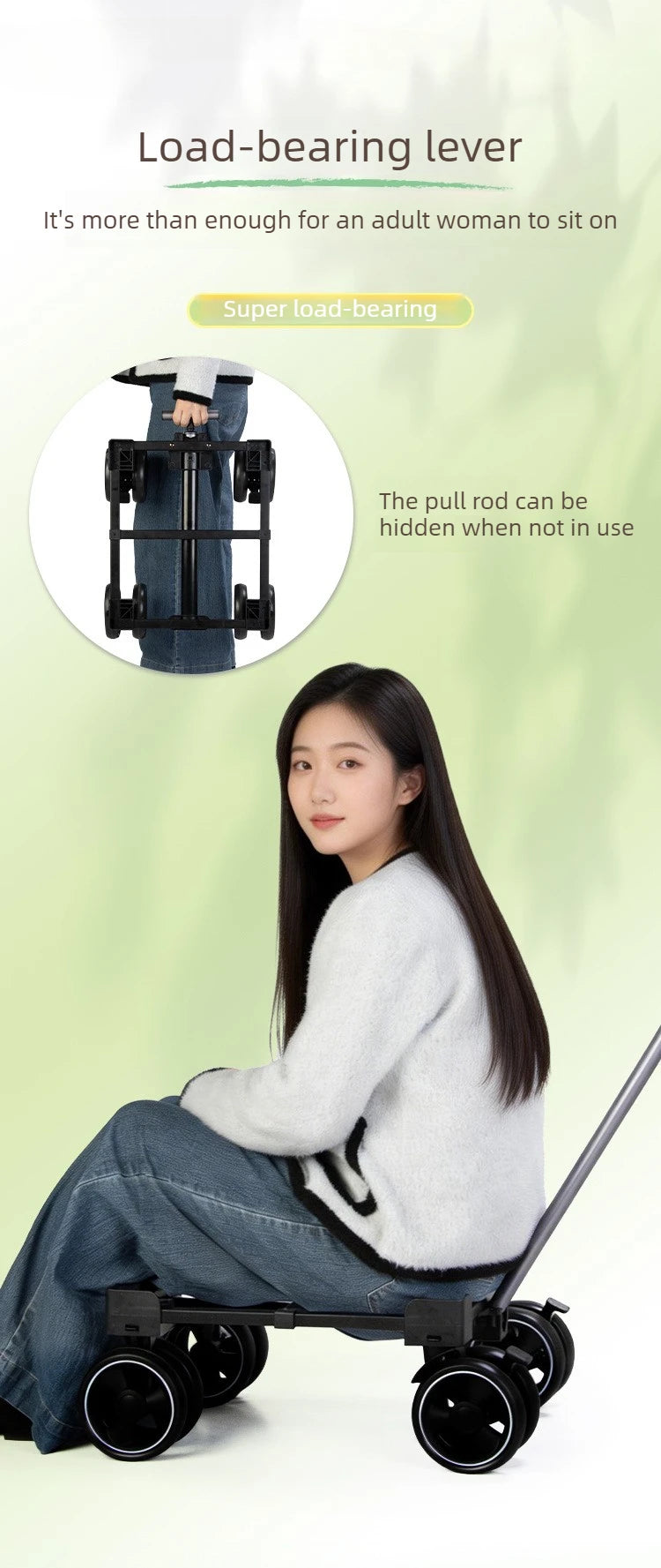 Portable Pet Trolley Carrier with Wheels