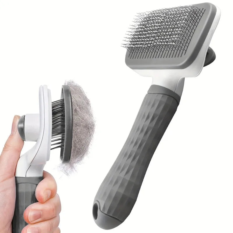 Pawwtopia™ Ergonomic Handle Self Cleaning Brush