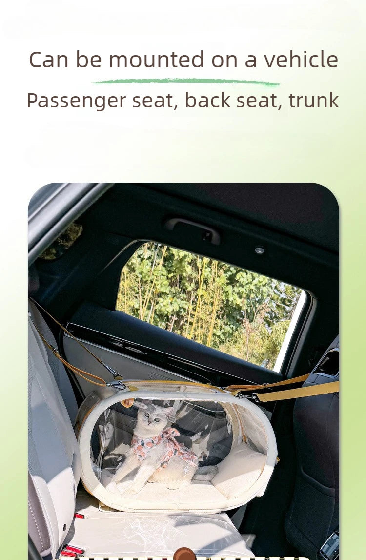 Portable Pet Trolley Carrier with Wheels