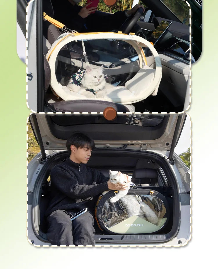 Portable Pet Trolley Carrier with Wheels