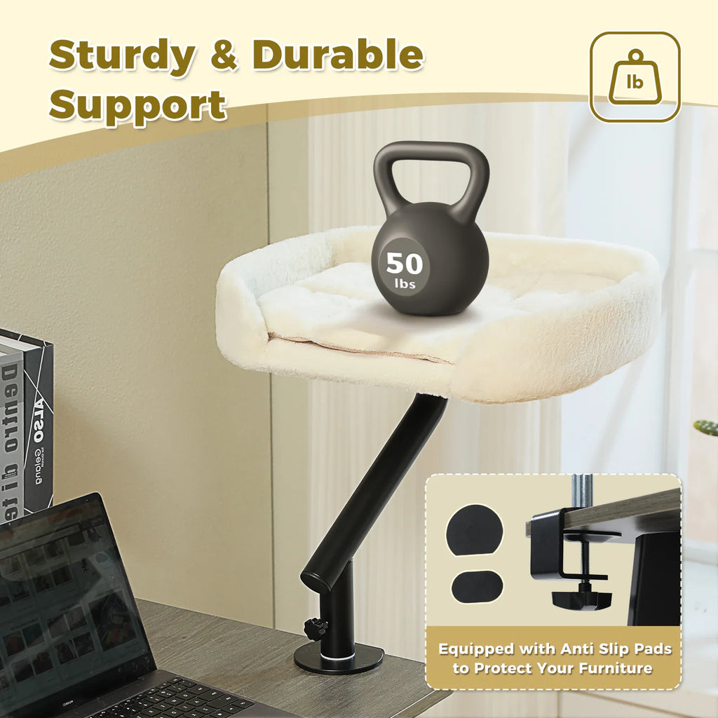 Pawwtopia™ Cat Desk Bed, 360° Rotatable