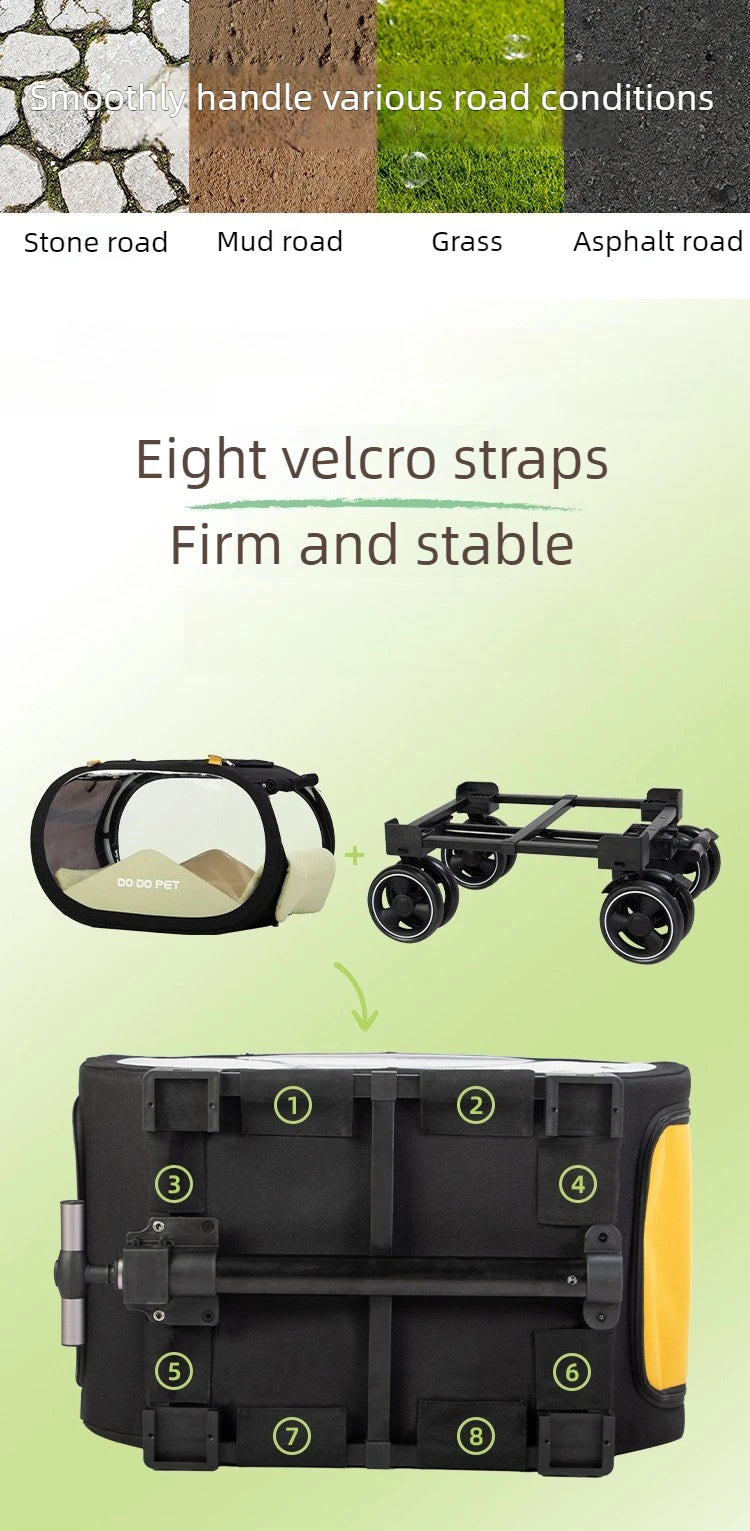 Portable Pet Trolley Carrier with Wheels