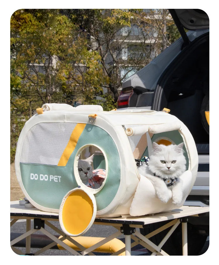 Portable Pet Trolley Carrier with Wheels