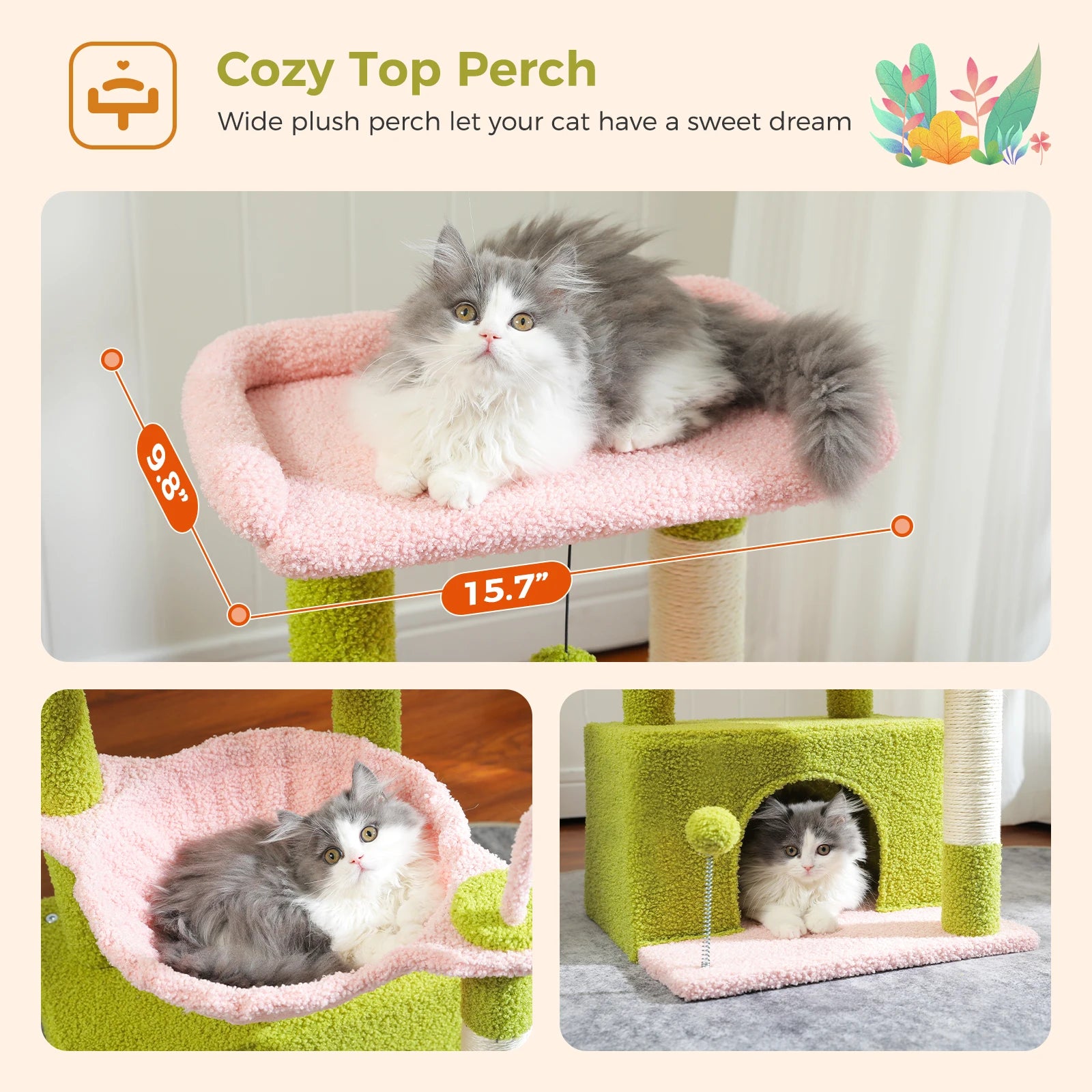 Pawwtopia™ 4-in-1 Small Cat Tree Tower