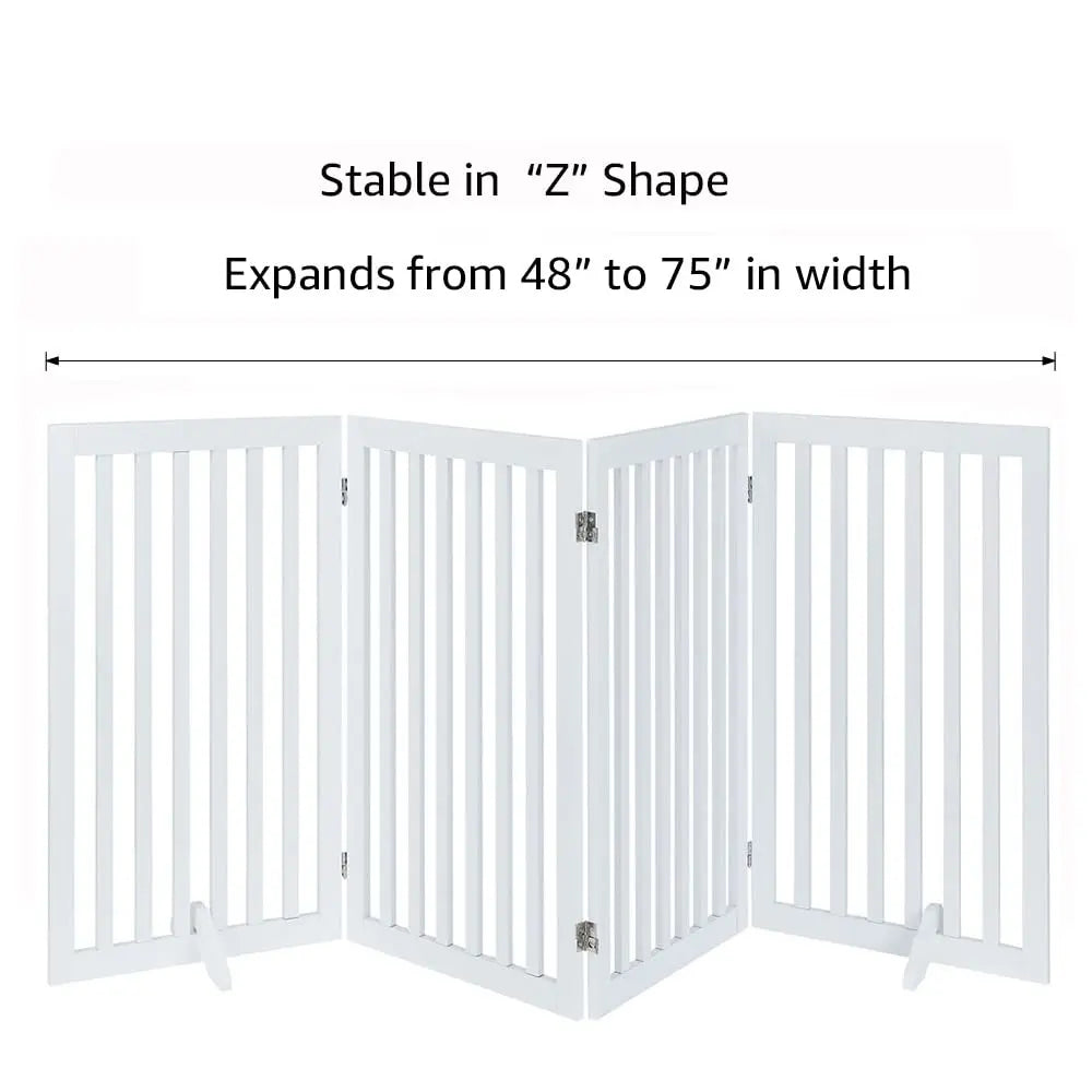 36 H Free Standing Tall Wooden Indoor Pet Gate Dog Cat Baby Dog Gates Fence For House Doorway Stairs
