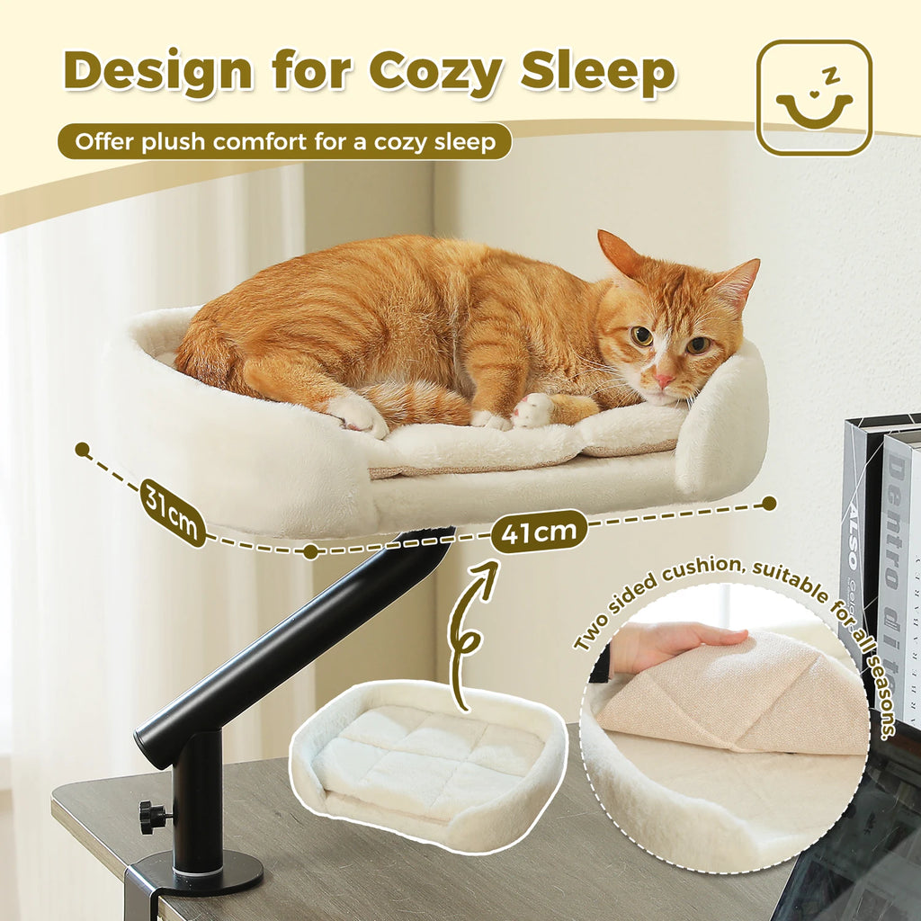 Pawwtopia™ Cat Desk Bed, 360° Rotatable