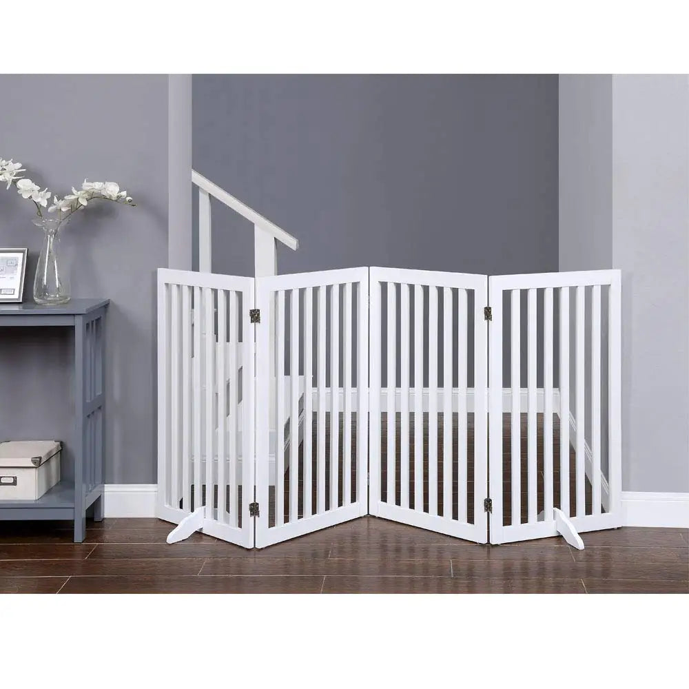 36 H Free Standing Tall Wooden Indoor Pet Gate Dog Cat Baby Dog Gates Fence For House Doorway Stairs