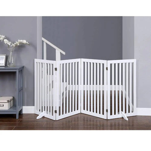36 H Free Standing Tall Wooden Indoor Pet Gate Dog Cat Baby Dog Gates Fence For House Doorway Stairs