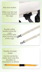 Portable Pet Trolley Carrier with Wheels