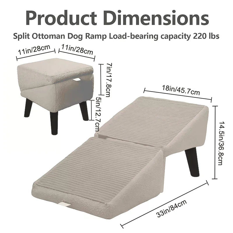 2-In-1 Wooden Dog Steps