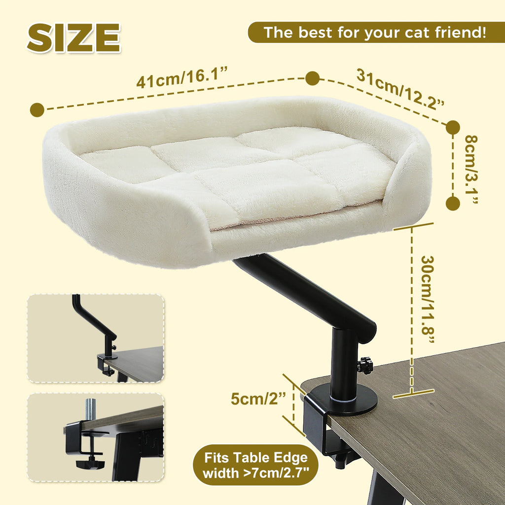 Pawwtopia™ Cat Desk Bed, 360° Rotatable