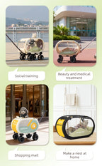 Portable Pet Trolley Carrier with Wheels