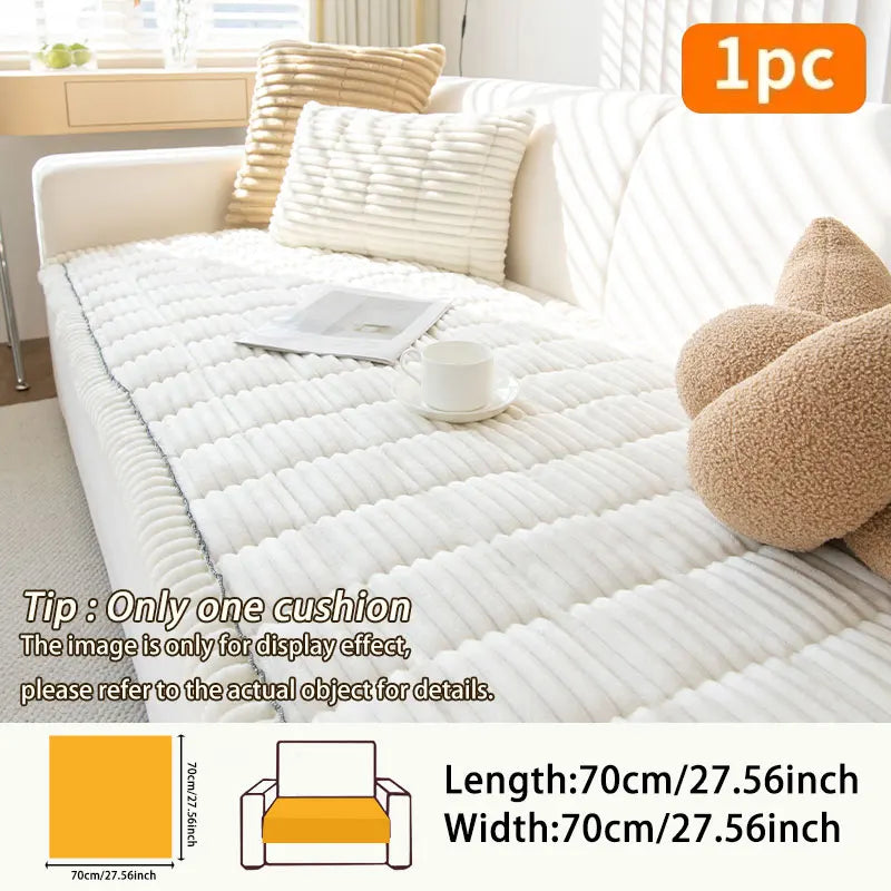 1PC-Flannel practical sofa cushion, high-end, simple, and fashionable plush cushion, all season universal sofa cushion