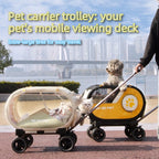 Portable Pet Trolley Carrier with Wheels
