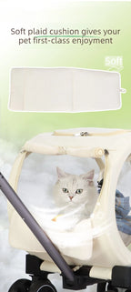 Portable Pet Trolley Carrier with Wheels