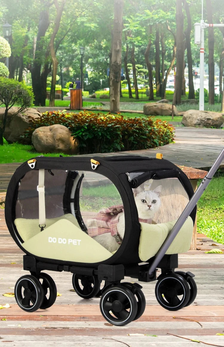 Portable Pet Trolley Carrier with Wheels