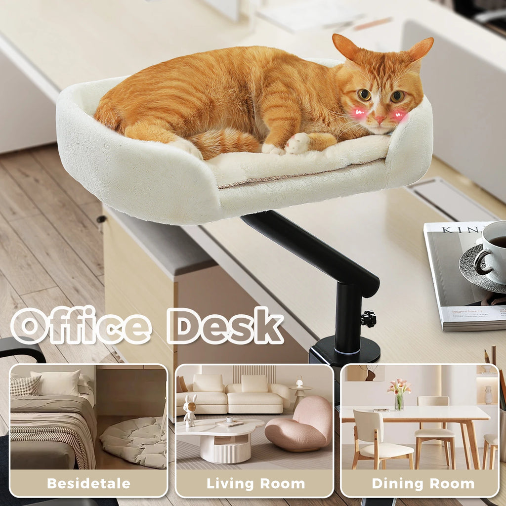 Pawwtopia™ Cat Desk Bed, 360° Rotatable