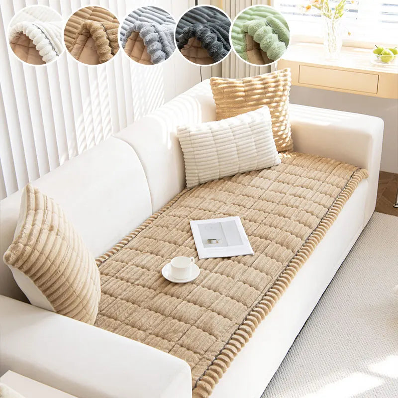 1PC-Flannel practical sofa cushion, high-end, simple, and fashionable plush cushion, all season universal sofa cushion
