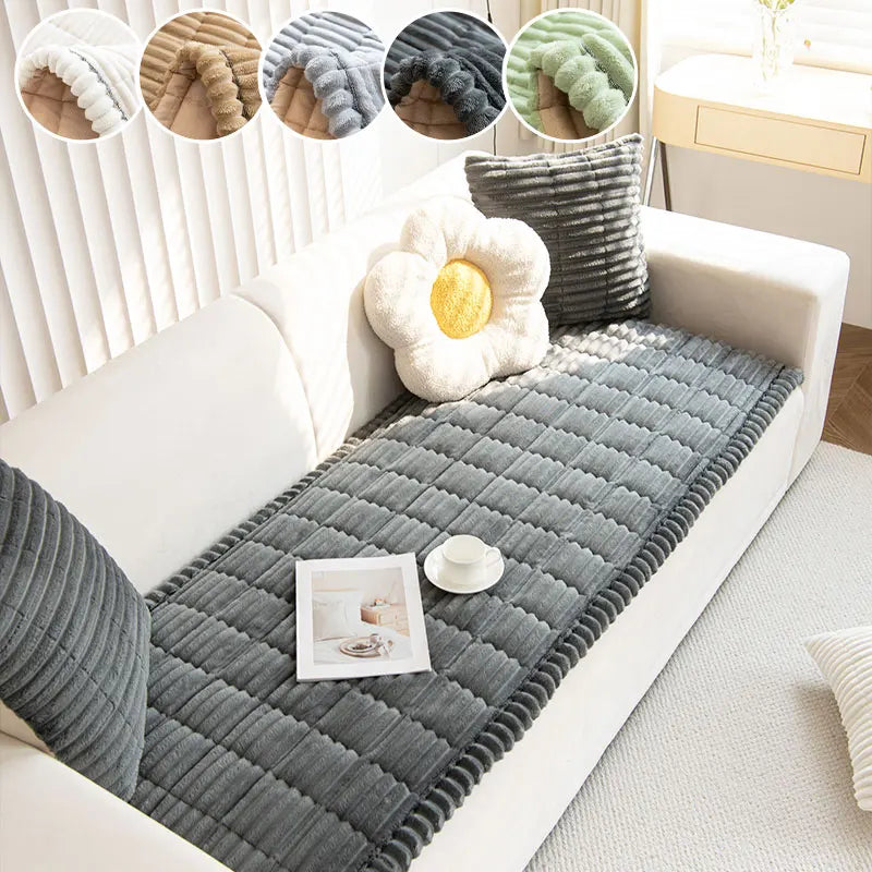 1PC-Flannel practical sofa cushion, high-end, simple, and fashionable plush cushion, all season universal sofa cushion