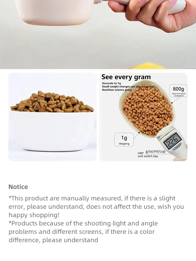 Pawwtopia™ Digital Pet Food Measuring Spoon – Kitchen Scale for Accurate Cat & Dog Food Portions