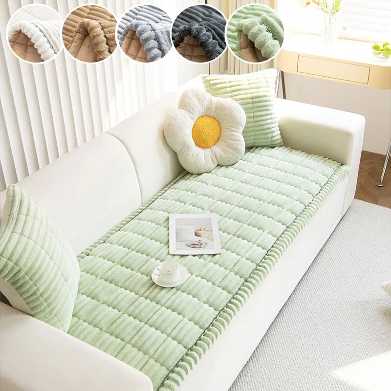 1PC-Flannel practical sofa cushion, high-end, simple, and fashionable plush cushion, all season universal sofa cushion