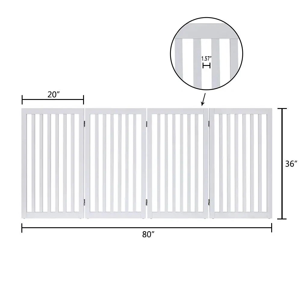 36 H Free Standing Tall Wooden Indoor Pet Gate Dog Cat Baby Dog Gates Fence For House Doorway Stairs